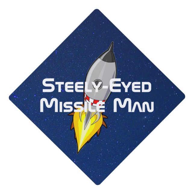 Steely-Eyed Missile Man Graduation Cap Topper (Front)