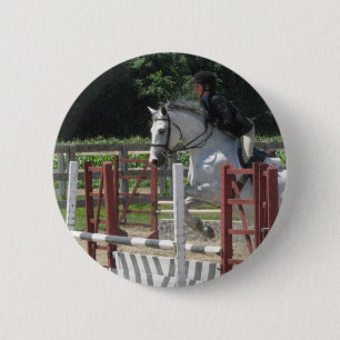 Steely Grey Pony Button