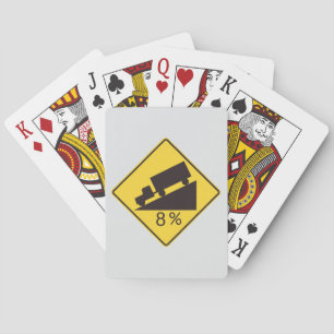 Steep Grade Traffic Sign Trucking Hauling Caution Poker Cards