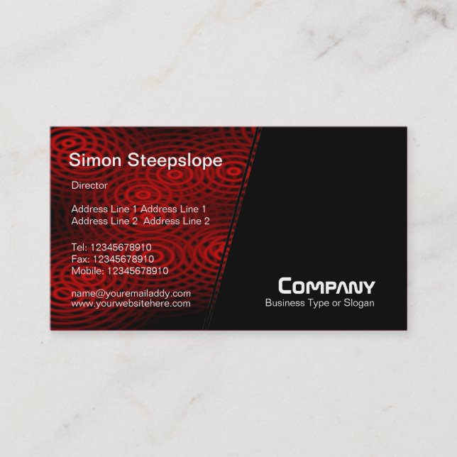 Steep Slope - Electric Rain and Black Business Card (Front)