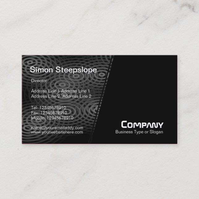 Steep Slope - Electric Rain (Gray) and Black Business Card (Front)