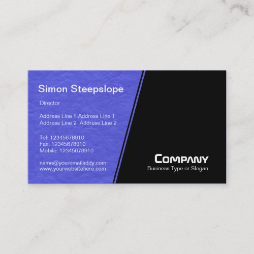 Steep Slope _ Mid Blue Wavy Paper Texture Business Card