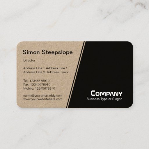 Customizable Steep Slope - White and Black (Platinum) Business Card Templates
