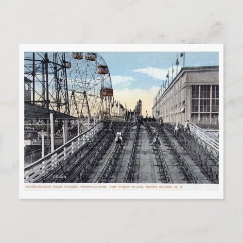 Steeplechase Coney Island New York Vintage Postcard