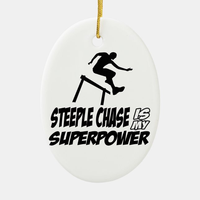Steeplechase designs ceramic ornament (Front)