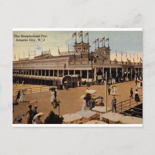 Steeplechase Pier Atlantic City 1914 Vintage Postcard