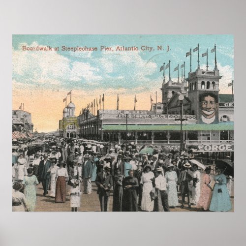 Steeplechase Pier Atlantic City 1915 Vintage Poster