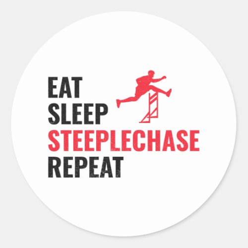 Steeplechase Race Steeplechaser Track and Field Classic Round Sticker