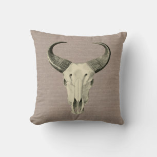 Steer Skull Pillow