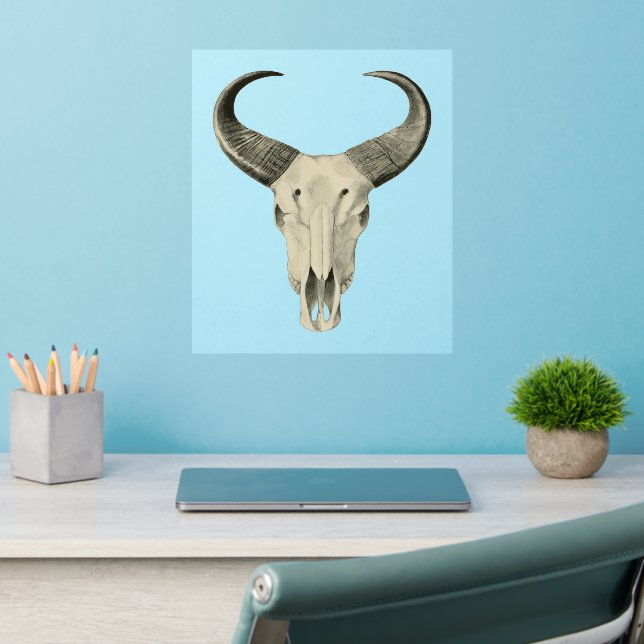Steer Skull Wall Decal (Home Office 2)