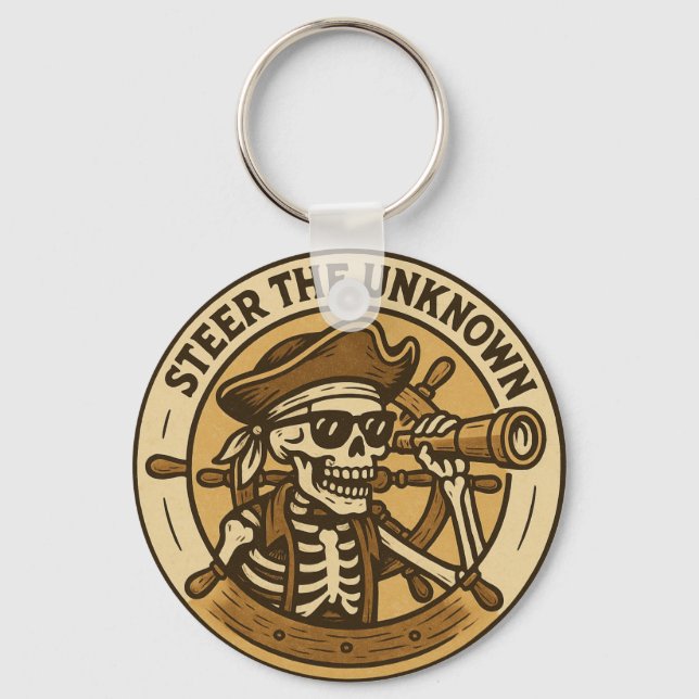 Steer The Unknown Pirate Skeleton Keychain (Front)