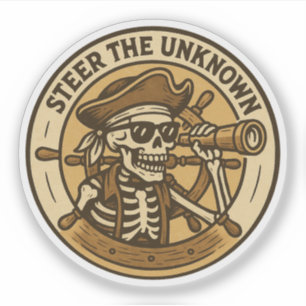 Steer The Unknown Pirate Skeleton Sticker