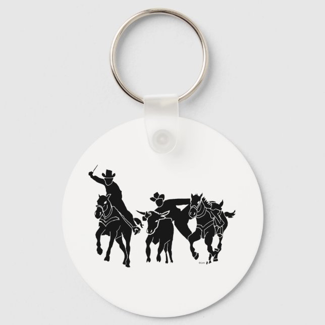 Steer Wrestling 1 Keychain (Front)