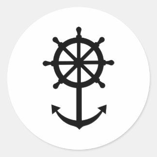 Steering wheel anchor classic round sticker