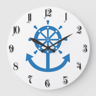Steering wheel and anchor large clock