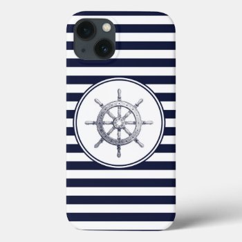 Steering Wheel And Blue Stripes Iphone 13 Case by FantasyCases at Zazzle