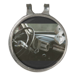 steering wheel and dice golf hat clip