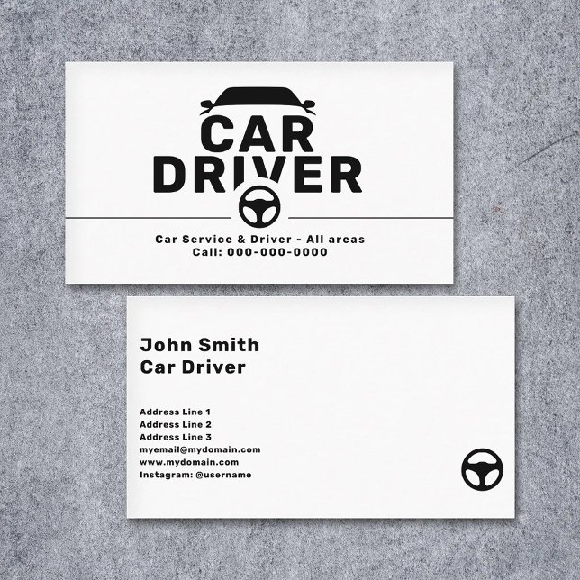 Steering Wheel Icon - Car Driver Business Card (Steering Wheel Icon - Car Driver Business Card)