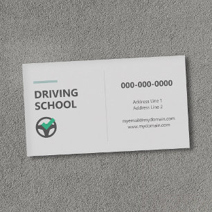 Steering Wheel Icon - Driving School  Business Card