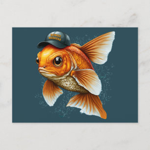Steet Goldfish in Hat Nowruz Mobarak Postcard