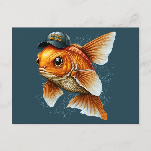 Steet Goldfish in Hat Nowruz Mobarak  Postcard