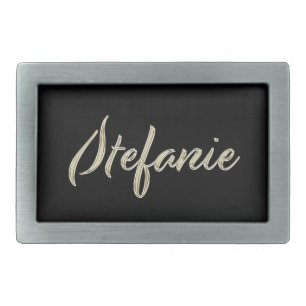 Stefanie white gold Handwriting belt Buckle