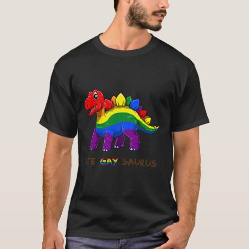 steGAYsaurus LGBTQ Pride Funny LGBTQ Dinosaur T_Shirt