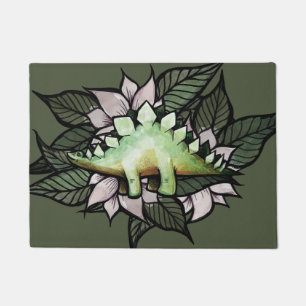 Stegosaur Dinosaur Flower Dinosaurs Doormat