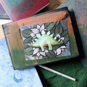 Stegosaur Dinosaur Flower Dinosaurs Postcard