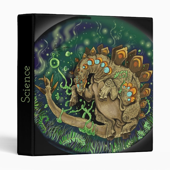 Stegosaurous Dinosaur Art 3 Ring Binder (Front/Spine)