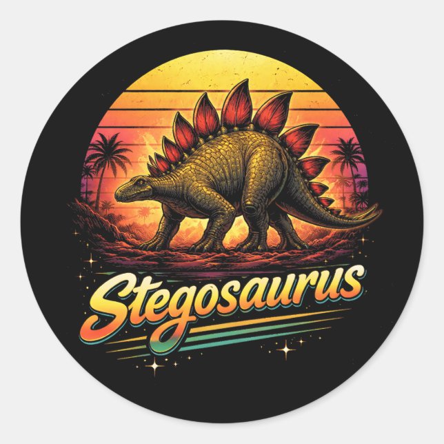 Stegosaurus Classic Round Sticker (Front)