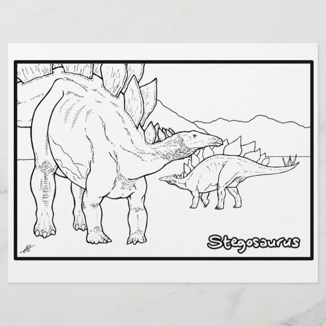 Stegosaurus - Coloring page. (Front)