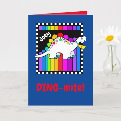 Stegosaurus Dinosaur Birthday Card