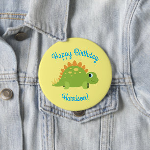 Stegosaurus Dinosaur Birthday Party Button