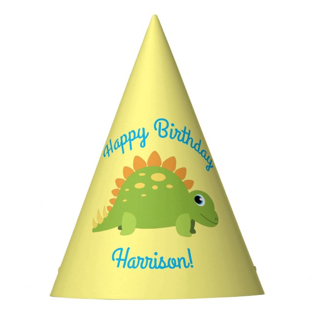 Stegosaurus Dinosaur Birthday Party Party Hat (Front)