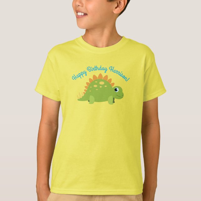 Stegosaurus Dinosaur Birthday Party T-Shirt (Front)