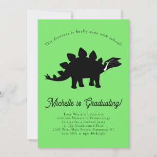 Stegosaurus Dinosaur Dino Graduation Party Invitation