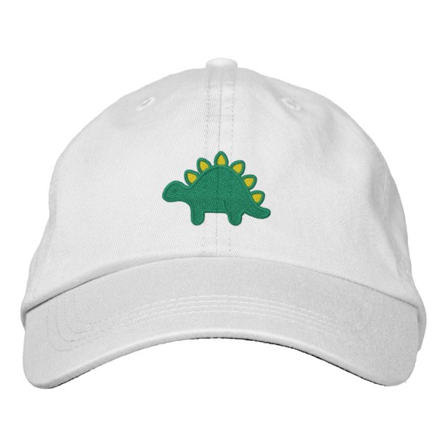 Stegosaurus Dinosaur Embroidered Baseball Cap (Front)