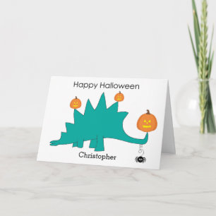 Stegosaurus Dinosaur Halloween Card