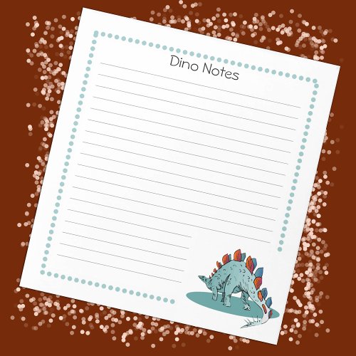 Stegosaurus Dinosaur Lined Kids Notepad