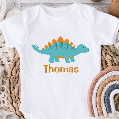 Stegosaurus Dinosaur Personalized Baby Shirt