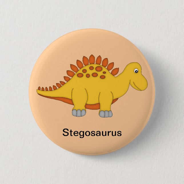 Stegosaurus Dinosaur Pinback Button (Front)