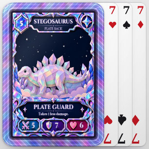 Stegosaurus Dinosaur, Rainbow Foil Art Poker Cards