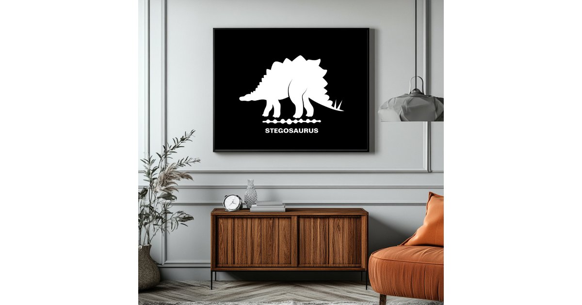 Stegosaurus Dinosaur Silhouette Poster | Zazzle