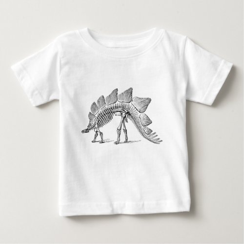 Stegosaurus Dinosaur Skeleton Fossil Baby T_Shirt