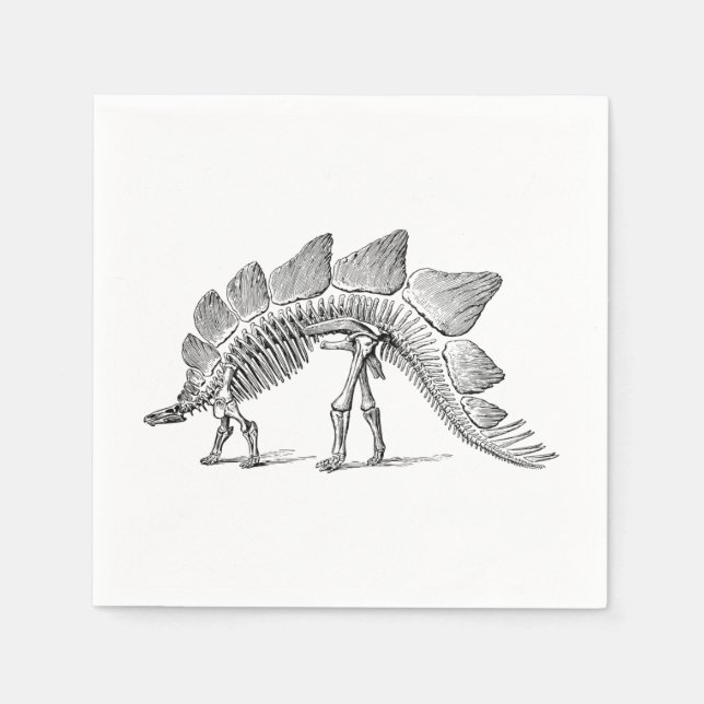 Stegosaurus Dinosaur Skeleton Fossil Napkins (Front)