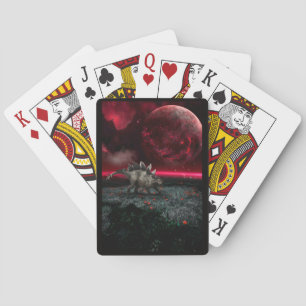 Stegosaurus in Dramatic Scene Poker Cards