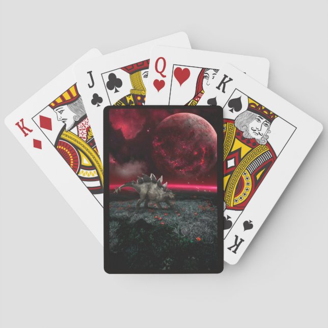 Stegosaurus in Dramatic Scene Poker Cards (Back)