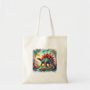 Stegosaurus in Watercolor 180724AREF126 - Watercol Tote Bag