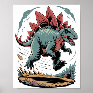 Stegosaurus on the run poster